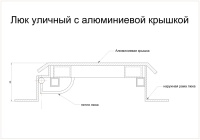 Квадратный уличный люк амо al 800*800 образец